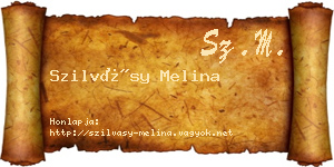 Szilvásy Melina névjegykártya
